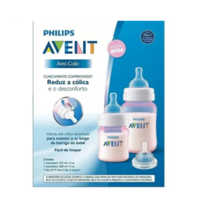 Kit Mamadeira Rosa Anticólica Philips Avent 260ml