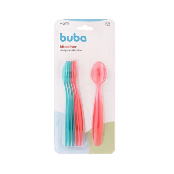 Kit Colheres Buba Rosa/Verde